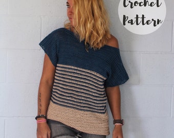 Crochet Pattern// The Harper Tee// Crochet Tee Pattern// Crochet Top