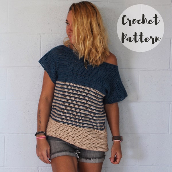 Crochet Pattern// The Harper Tee// Crochet Tee Pattern// Crochet Top