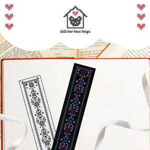 Bladwijzerpatroon Celestial Flora folk-kruissteek