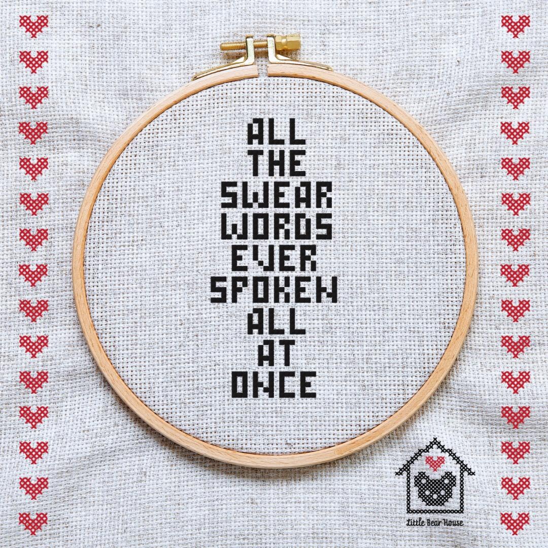 Swear Word Pattern All the Swear Words Subversive Cross Stitch PDF Pattern - Etsy