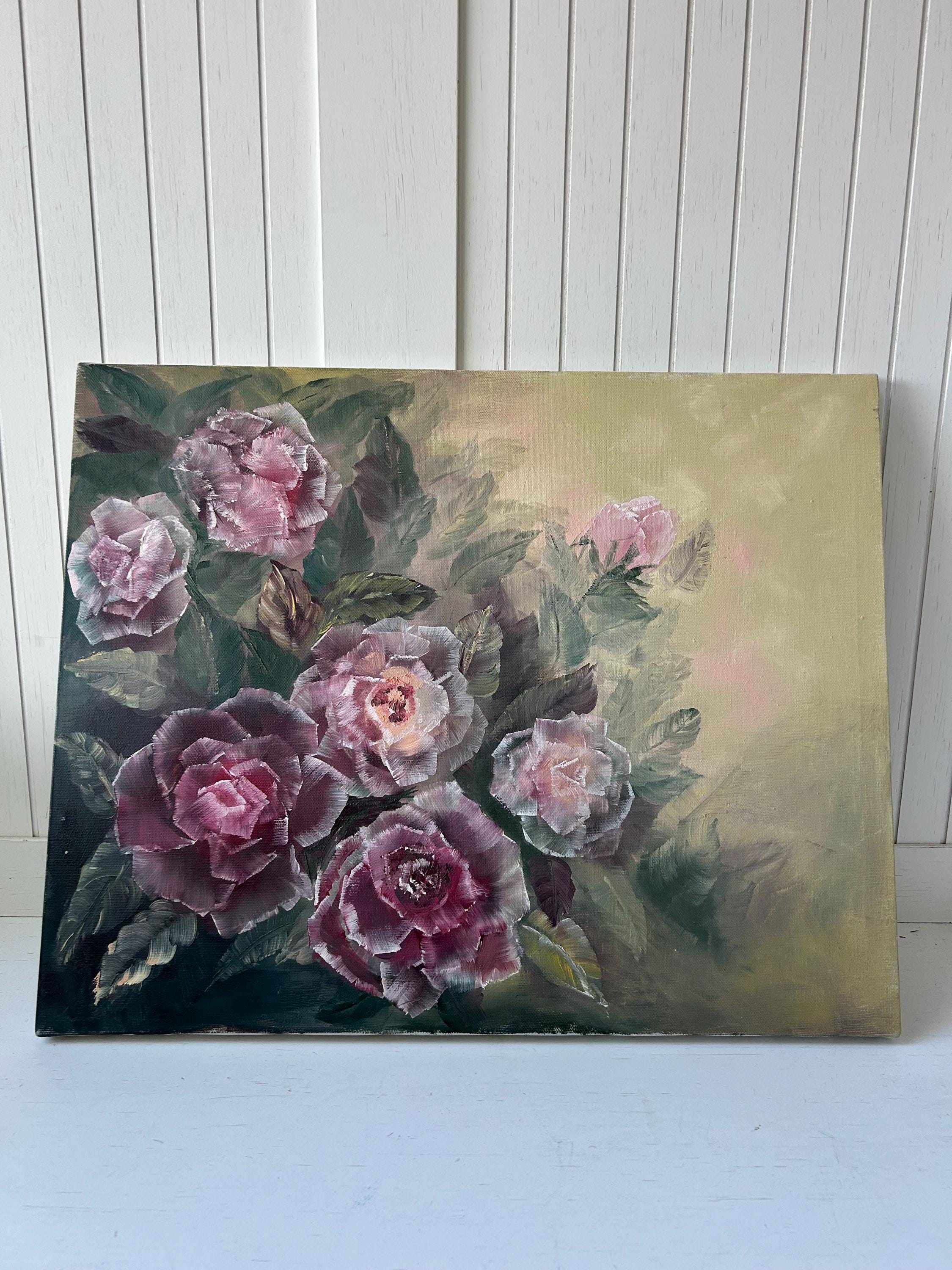 Vintage Floral Oil Painting | Moody Botanical Art, 16x20 - Etsy