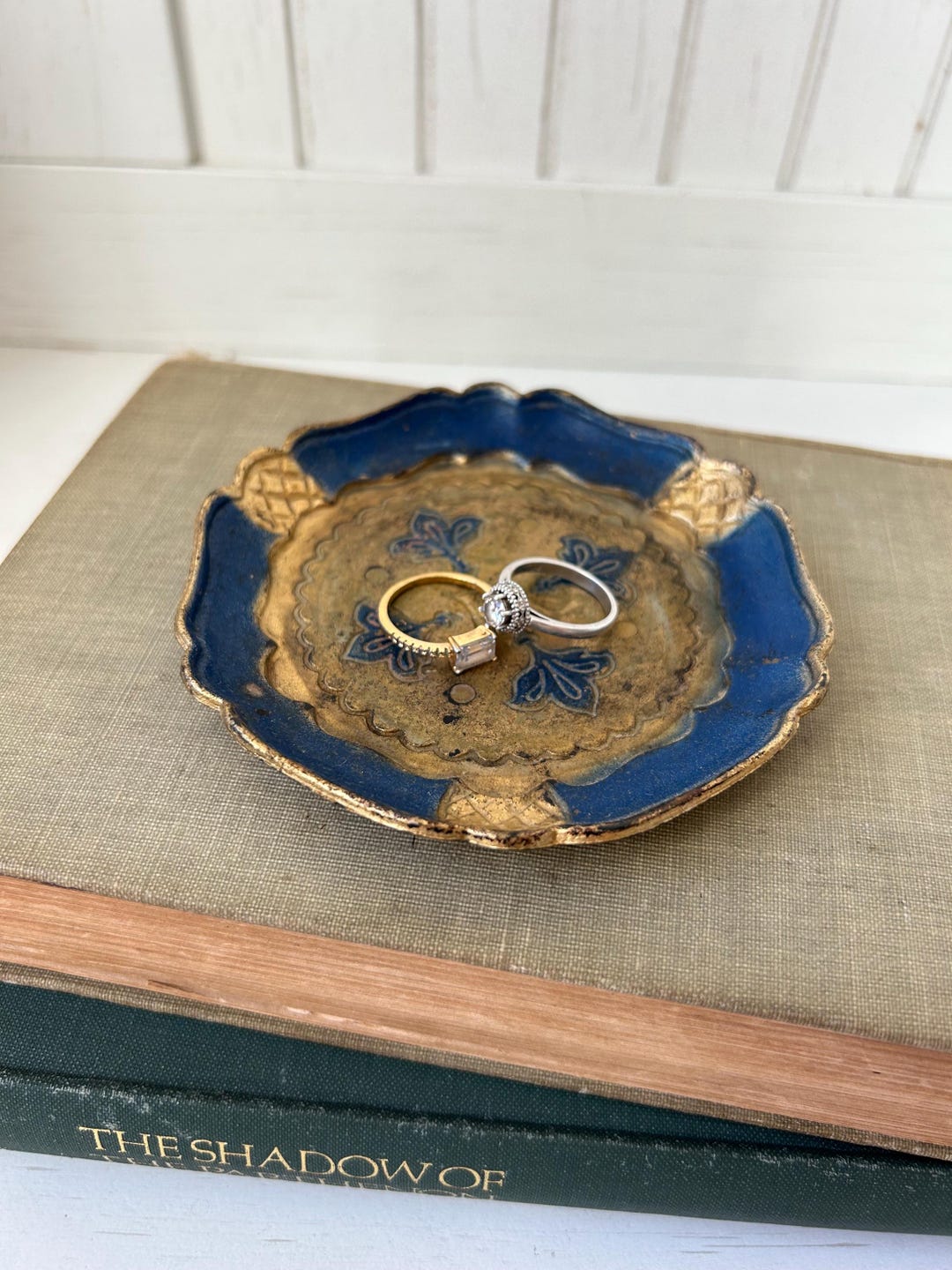 Blue and Gold Florentine Tray | Vintage Florentine Tray | Ornate ...