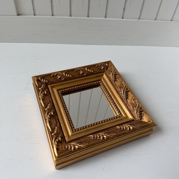Vintage Gold Mirror | Ornate Gold Mirror | Vintage Small Mirror | Vintage Gold Frame Mirror | Vintage Mini Mirror