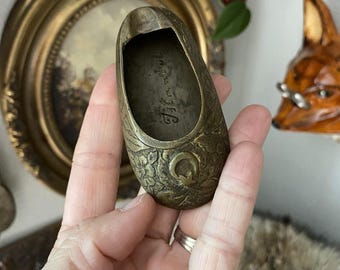 Vintage geätzte Messing Schuh Aschenbecher Floral Messing Slipper Aschenbecher Istanbul