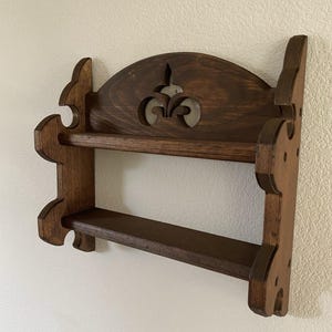 Vintage Wood Wall Shelf Display Trinket Shelf Spice Rack Rustic Farmhouse