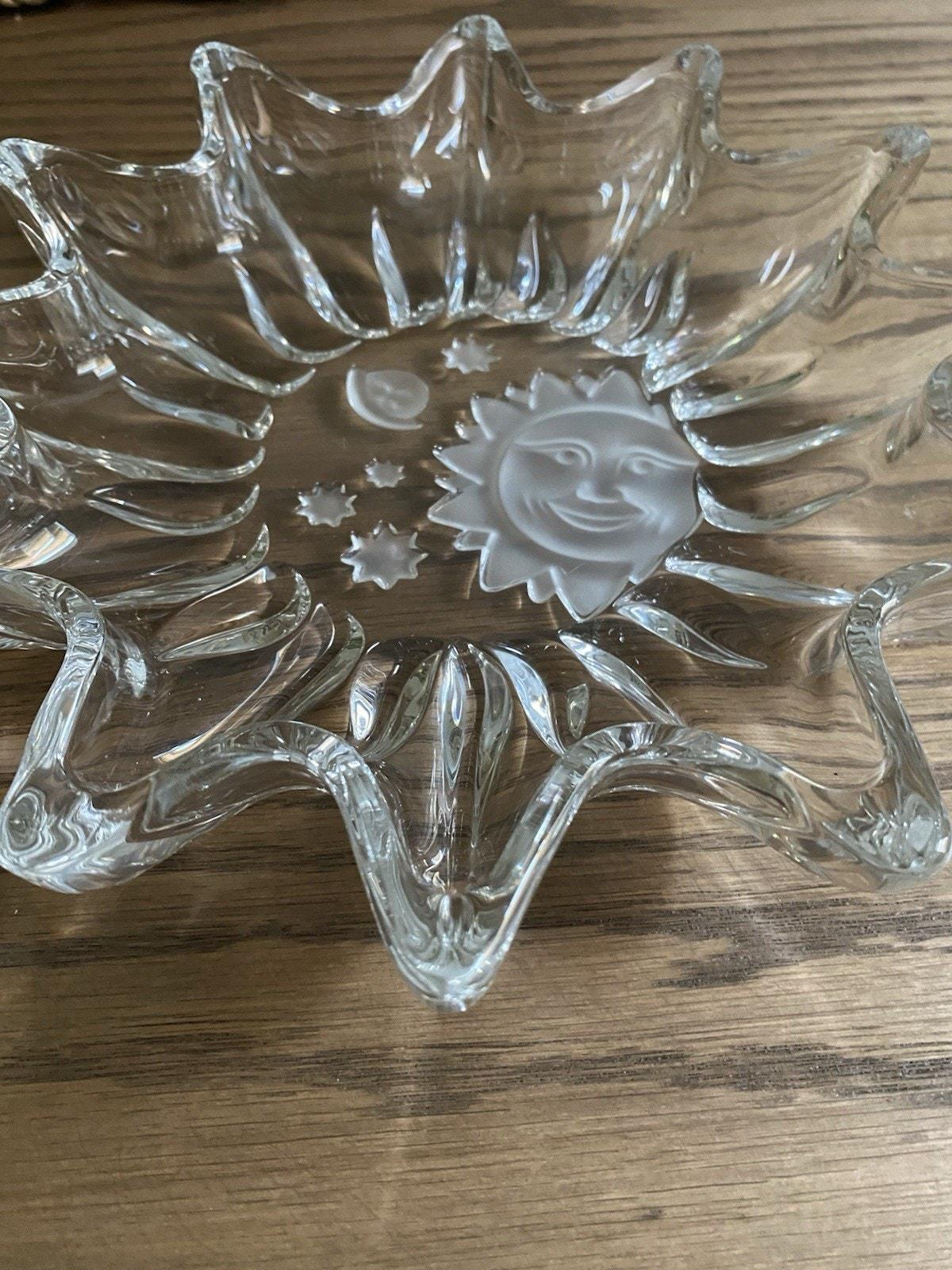 Vintage 1980s Studio Nova 'heavens Gate' Crystal Dish Sun Moon