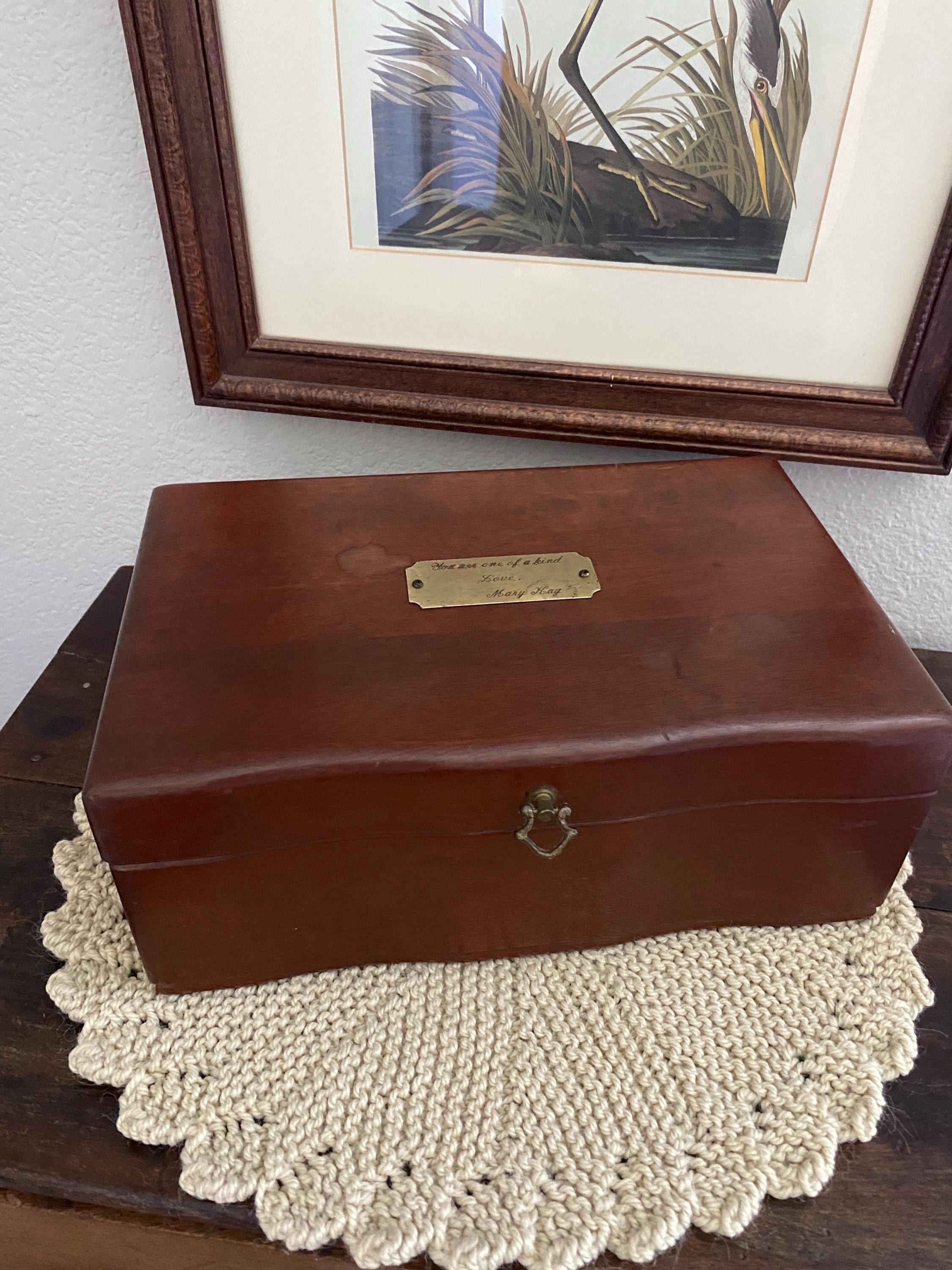 Vintage Eureka Reed & Barton Wood Jewelry Box Vibtage Jewelry Chest Velvet Lined Jewelry Organizer