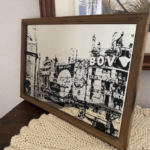 Vintage Mirror Picture England Pub Bar Art London&#39;s Piccadilly Circus Vintage Coca Cola Advertisement