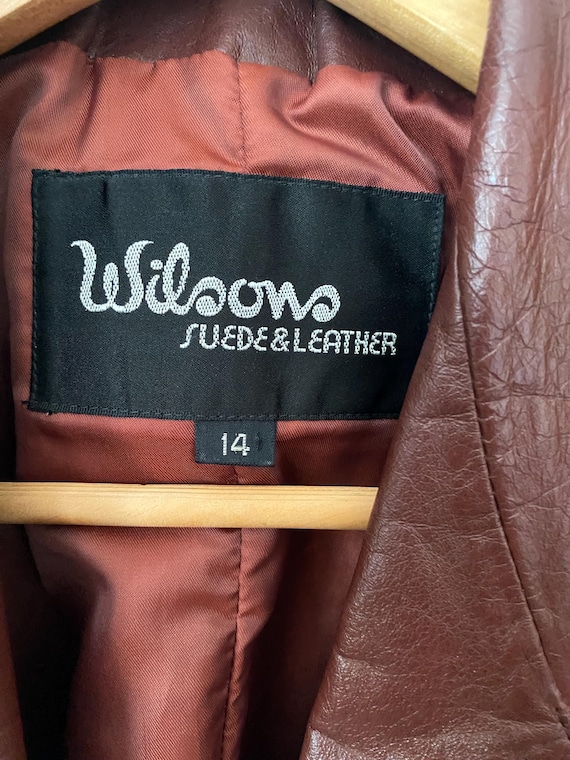 Vintage 1970s Wilson's Leather Jacket Burgundy Brown Leather