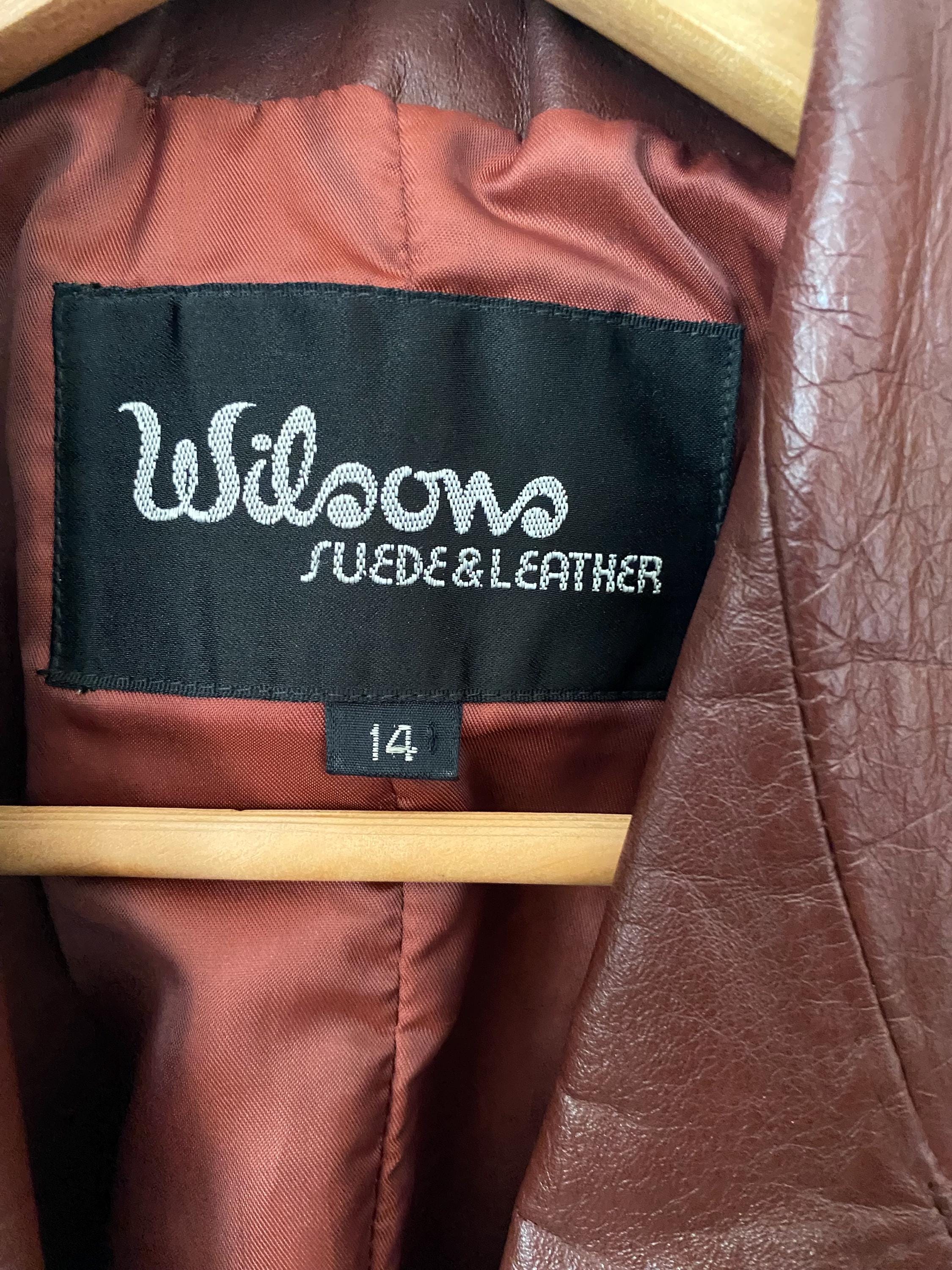 Vintage 1970s Wilson's Leather Jacket Burgundy Brown Leather