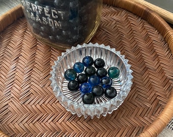 50 Vintage Glass Marbles: Handmade Clearies, Pre WWII