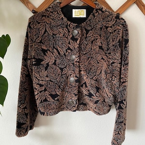 Vintage 80s Botanical Sherpa Jacket