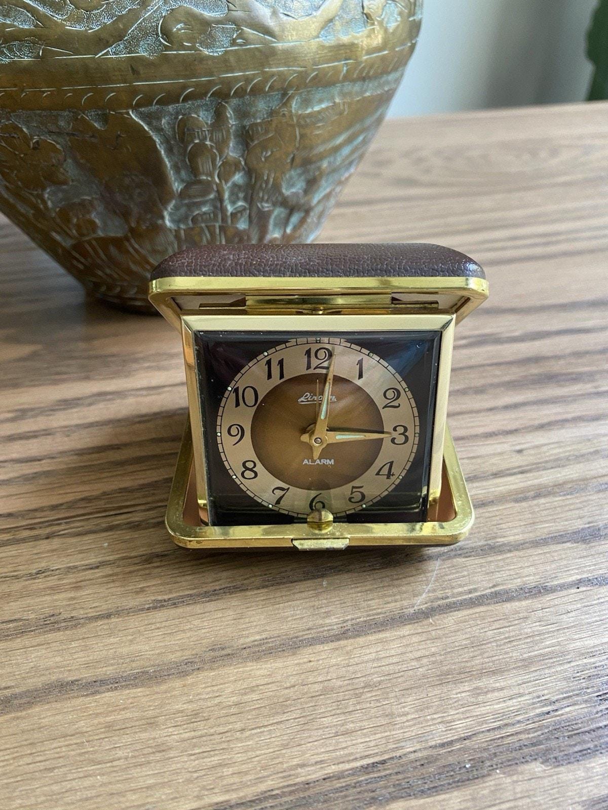 Vintage Linden Travel Alarm Clock Folding UV Reactive Retro Wind
