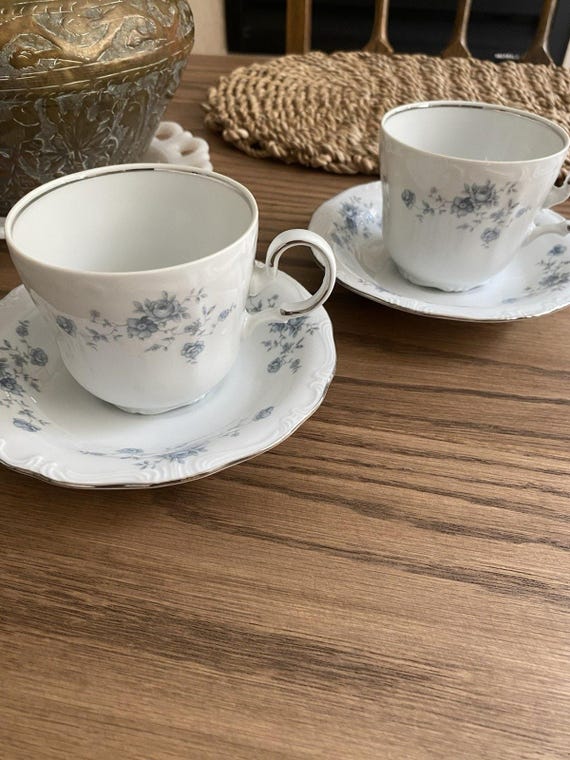 Johann Haviland Bavaria Germany Blue Garland Fine China Coffee