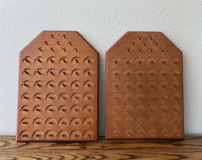 Vintage 70s Wood Thread Rack Wall Hanging Spool Holder Spool Racks PAIR ...