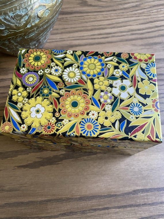 Vintage Midcentury 1960s Metal Receive Box With Dividers J Chein