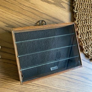 Vintage Wood Trinket Display Shelf Small Wood Trinket Shelf With Glass Door