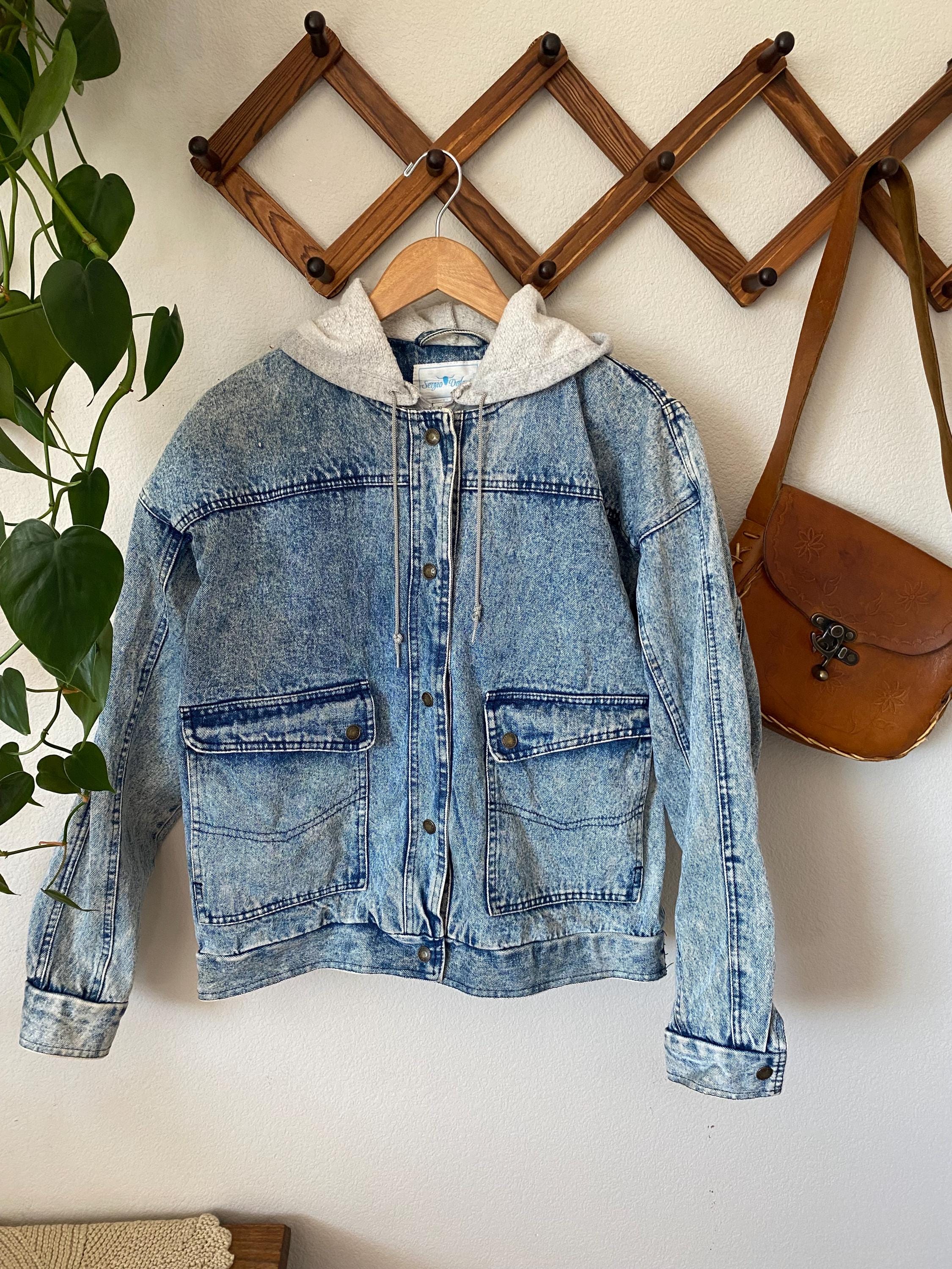 80s Denim Bomber Jacket - Etsy
