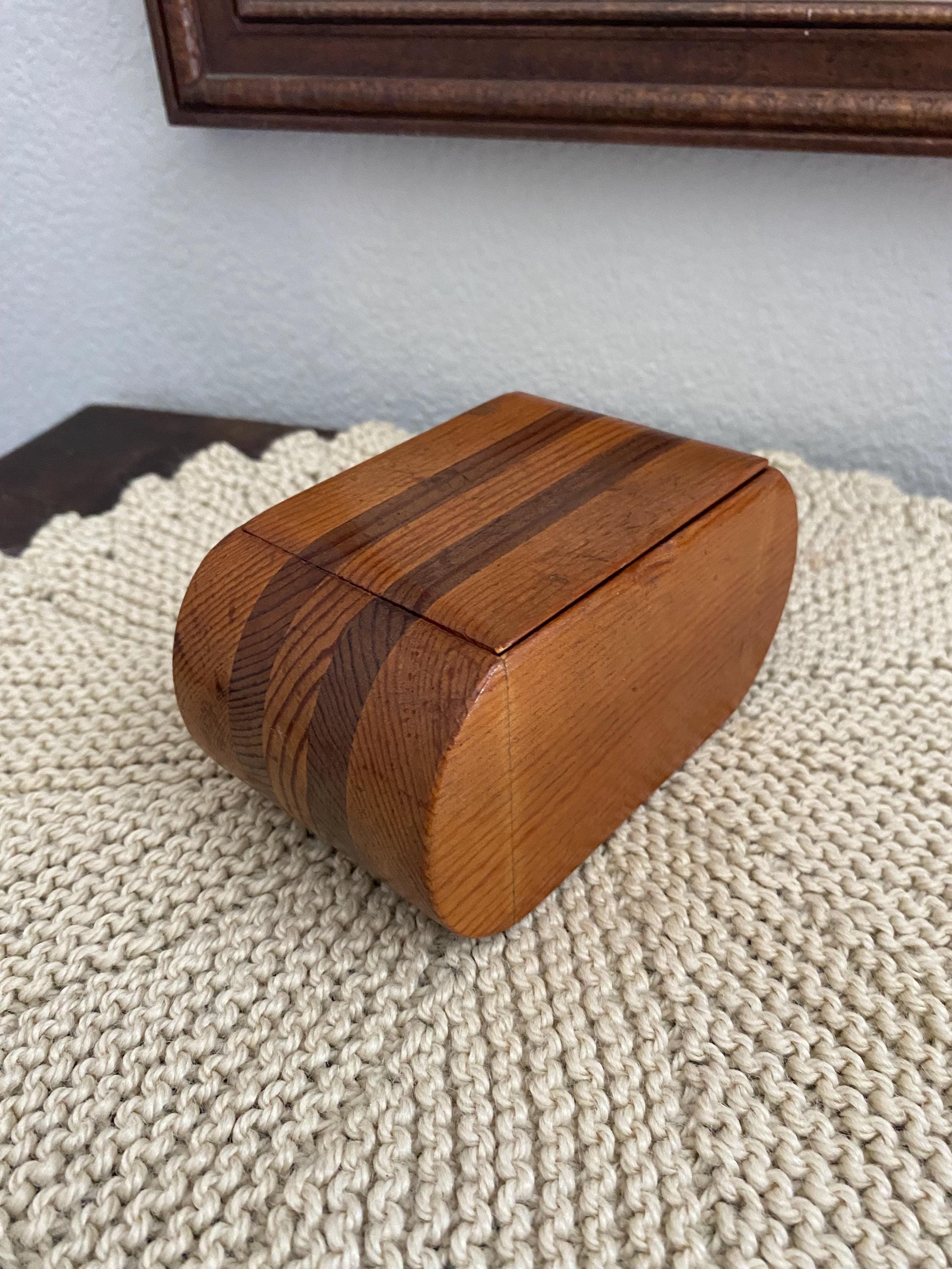 vintage wooden cigarette case Vintage Wood Cigarette Box Mid Century Lidded Wooden Retro Box MCM Tobacco