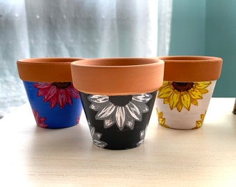 Painted flower pots | Etsy
