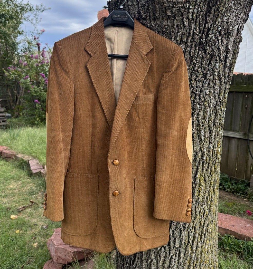 VTG 80 Hager Men 38R Corduroy Sportcoat Blazer Jacket USA Elbow