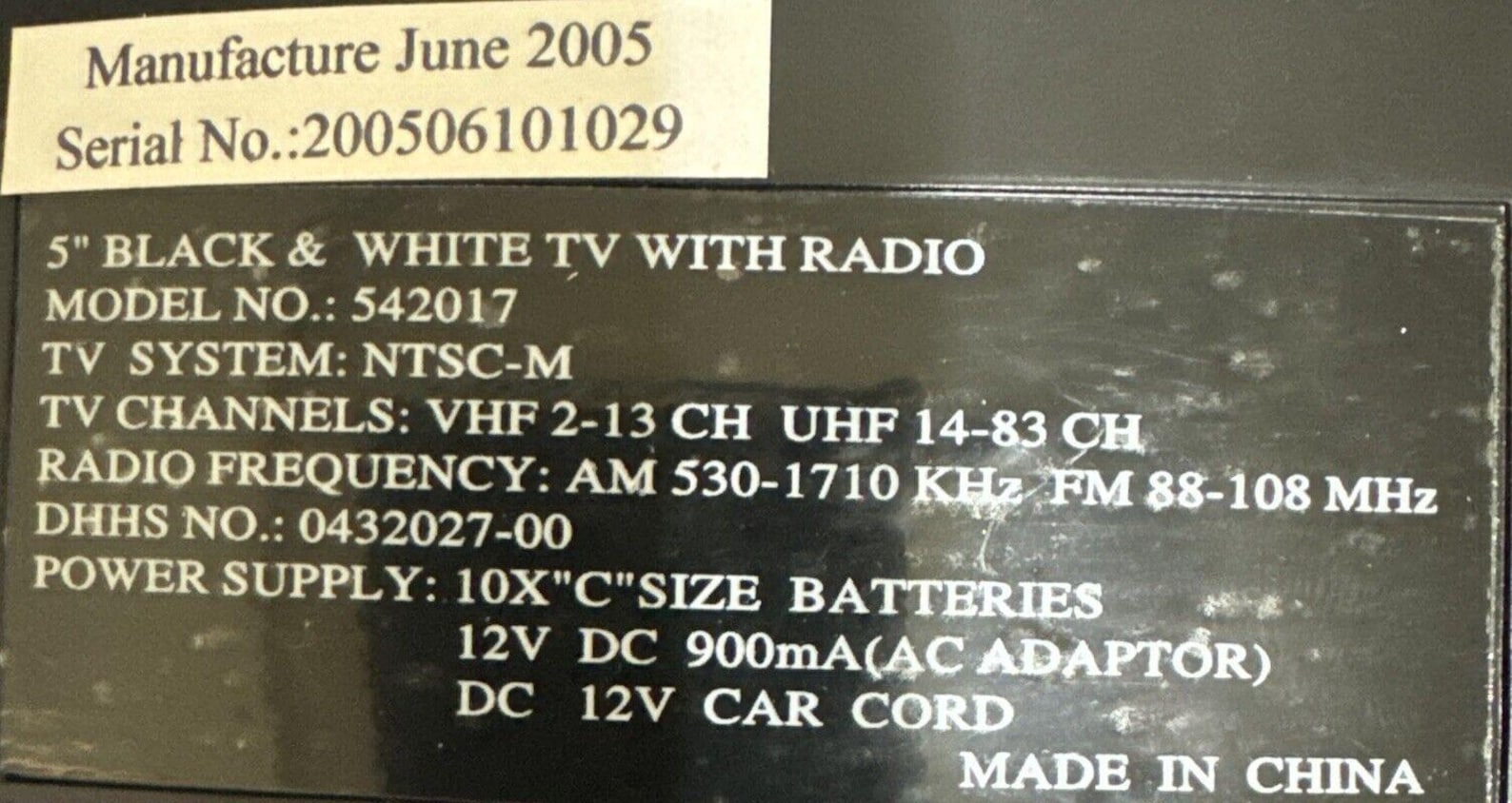 Vintage Portable 5 Black & White Television Am/fm Radio - Etsy