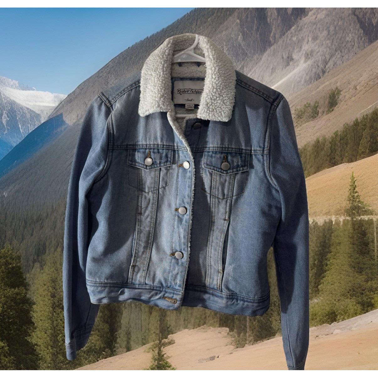 Y2K Women S Reserve Fairfax Denim Jean Jacket With Faux Fur Sherpa