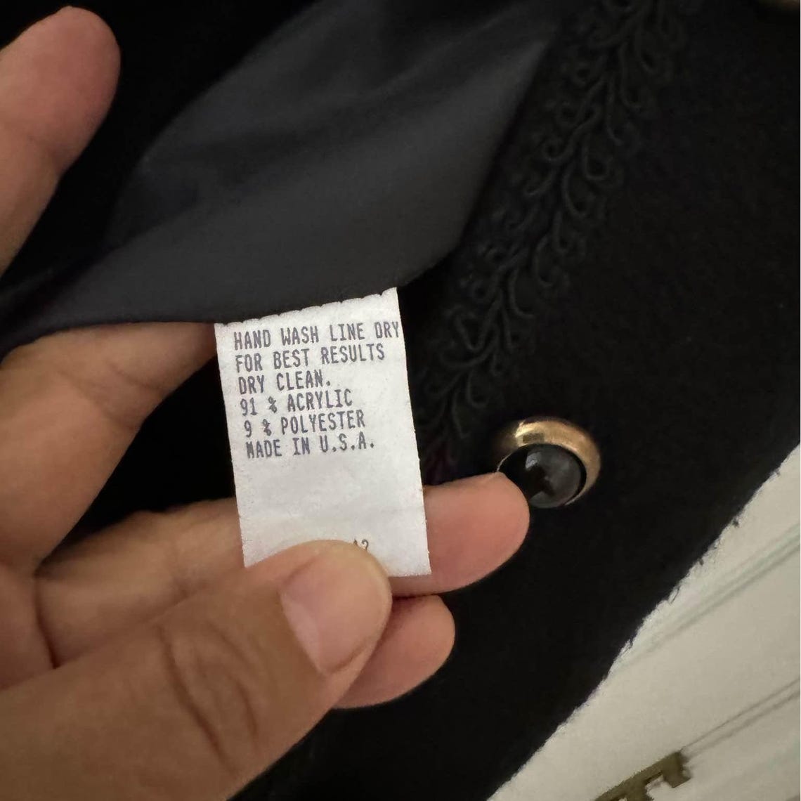 Y2K Women's 90 Vintage Blazer Black - size 12 MADE IN USA, foto 3 di 4