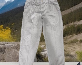 VTG Polo Ralph Lauren Pantalones Men40x32 Khaki Hammond Plisado Frente Chino Deadstock