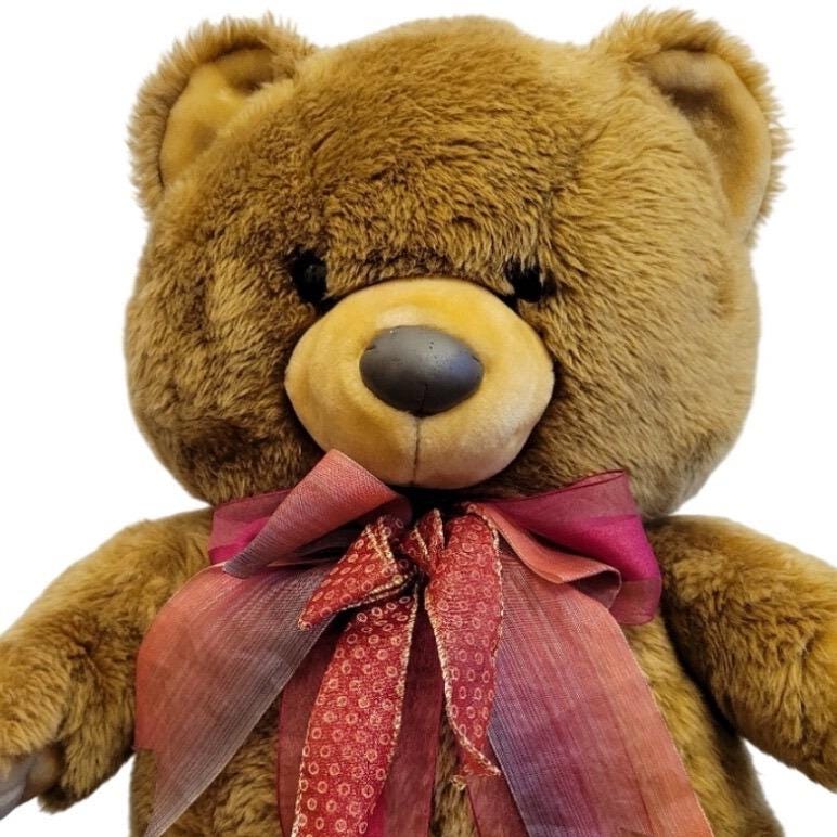 Vintage teddy bear red ribbon - Etsy 日本