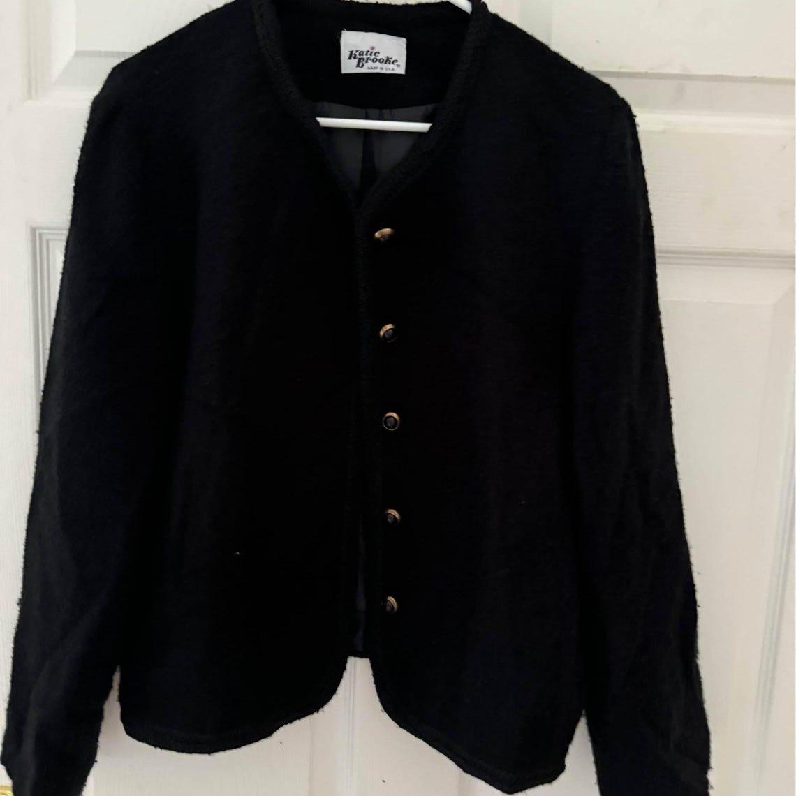 Y2K Women's 90 Vintage Blazer Black - size 12 MADE IN USA, foto 1 di 4
