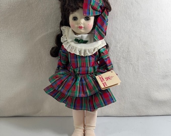 VTG 80s A Royal Doll - designs by Miss Elsa of Royal  - plaid dress christmas