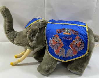 VTG Elephant Plush 1996 Ringling Bros. Barnum & Bailey Circus 126th