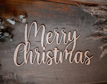 Wooden lettering "Merry Christmas", "Merry Christmas", Christmas decoration, Christmas, Table decoration