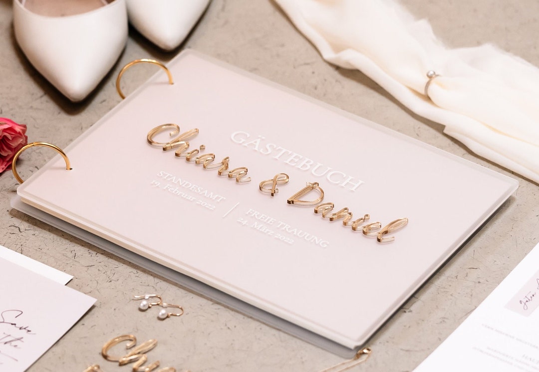 Personalized Acrylic Wedding Album Guest Book Wedding Guest Etsy