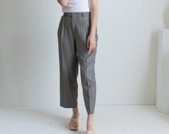 Vintage taupe pleated pants // S (2381)