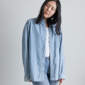 Vintage denim cotton button down shirt // XXL (2428)