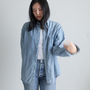 Vintage denim cotton button down shirt // XXL (2428)