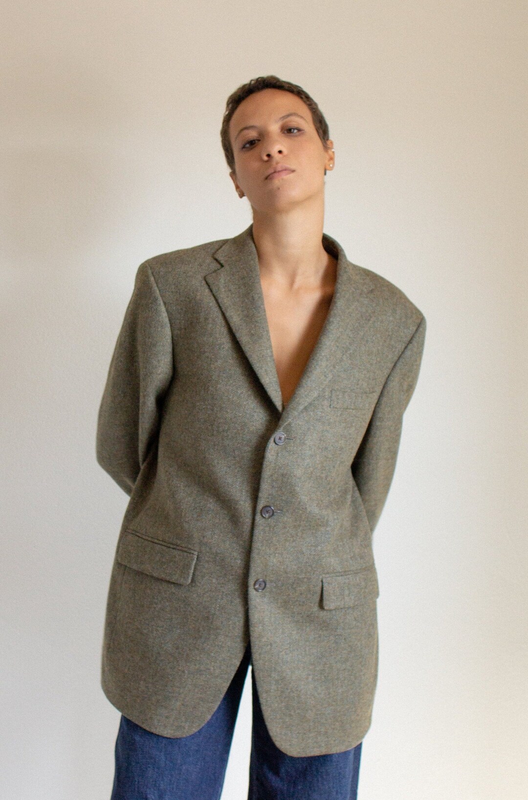 Vintage Brown Wool Blazer // XXL+ (1497) - Etsy