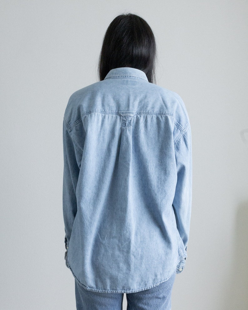 Vintage denim cotton button down shirt // XXL (2428)