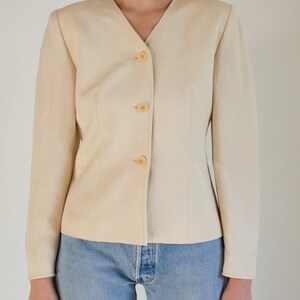 Vintage tan linen blend cropped jacket // M 1621 image 7