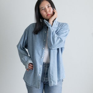 Vintage denim cotton button down shirt // XXL (2428)