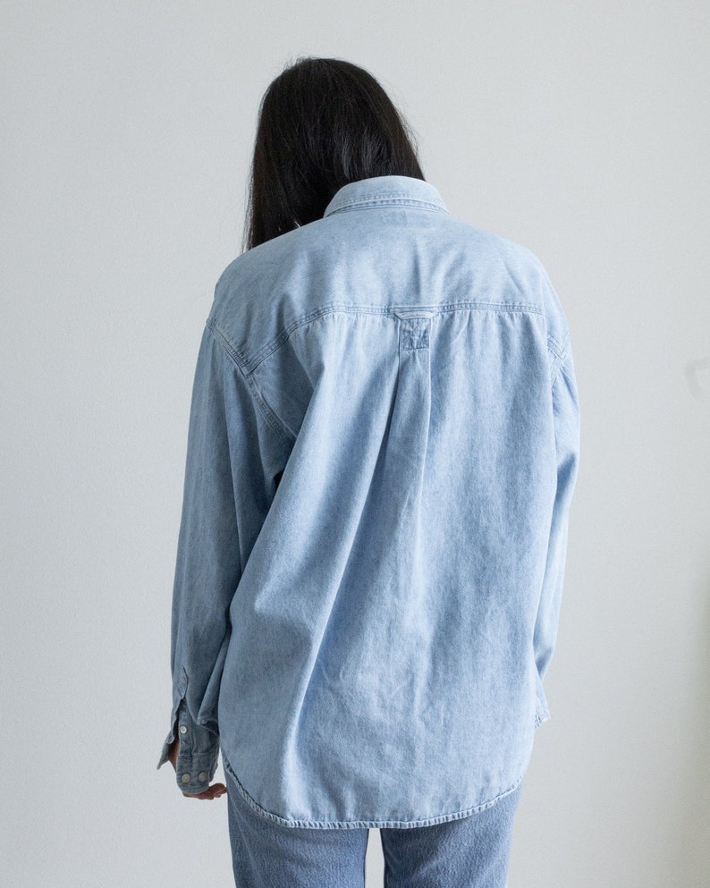 Vintage denim cotton button down shirt // XXL (2428)