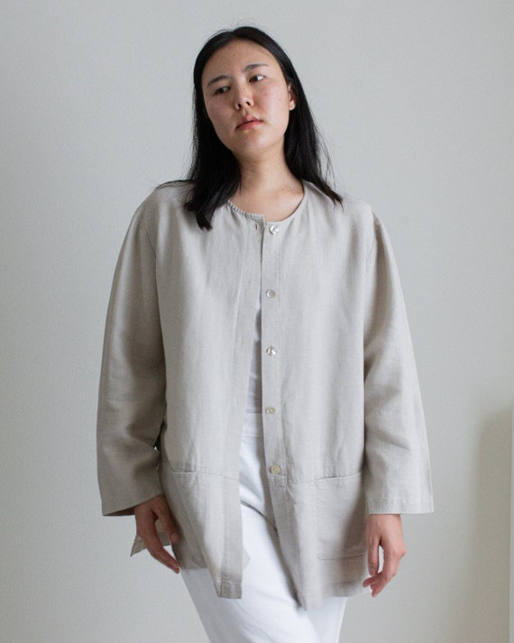 Vintage beige simple chore jacket // XL (2316)