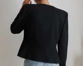 Vintage Black Wool Abstract Embroidered Jacket // L (1928) - Etsy