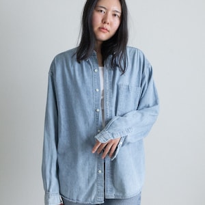 Vintage denim cotton button down shirt // XXL (2428)