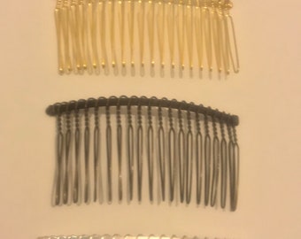 Medium 20 Teeth, 3.15 Inches Wide, High Quality Silver Tone Wire Comb, Hair Comb, Metal Comb, 1 piece