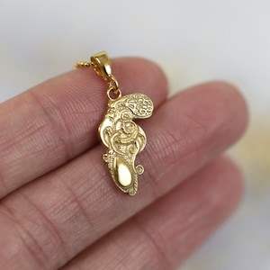 Octopus Mini Pendentif, Ocean Animal Pendant, Marine Animal Necklace, Aquatic Charm, Abyssal Depths Animal Species, lilve sterling plaqué or