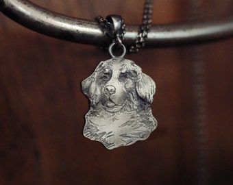 Bernese Mountain Dog Pendant, Sterling Silver 925, Home pet Jewelry, Dog Necklace, Multiple Chain Lengths, Hound Jewelry, Doggy Pendant