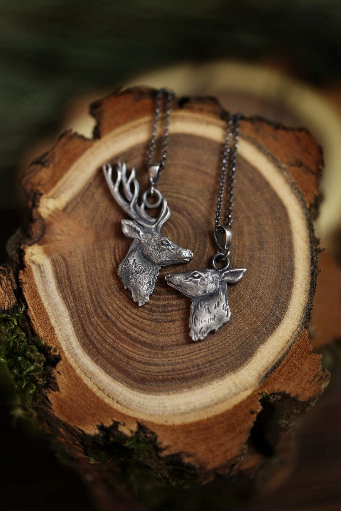 Red Deer Pendant Sterling Silver, Wild Animal Pendant, Forest Animal